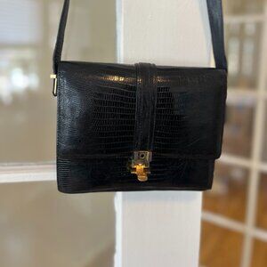 Black Vintage with Gold Detail Crossbody Purse